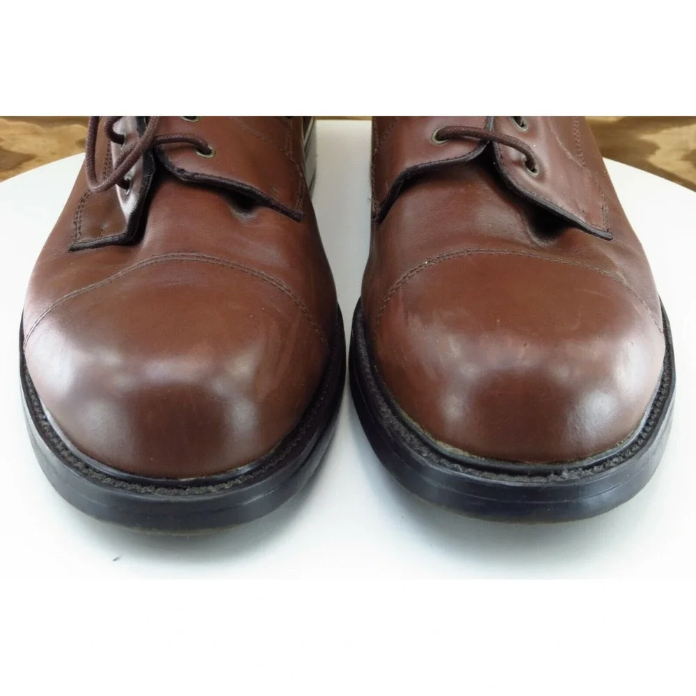 Croft & Barrow Shoes Sz 10.5 M Almond Toe Brown‎ Derby Oxfords Leather Men